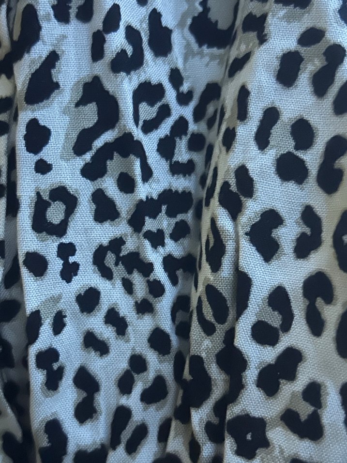 Bej Zebra Desenli Uzun Kollu Uzun Elbise - Görsel 3