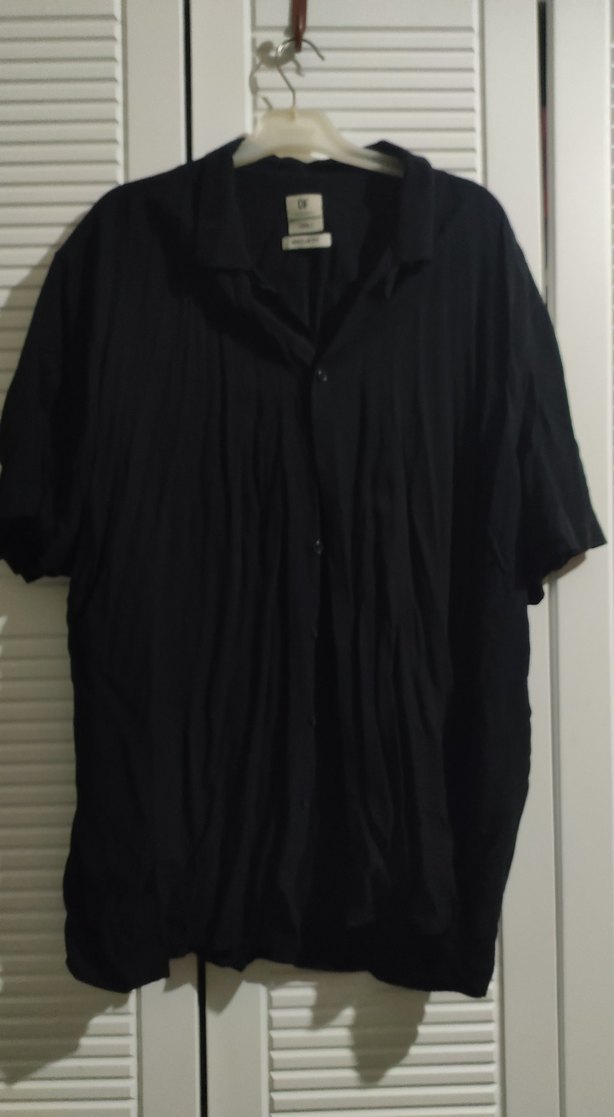 Siyah Midi  Kısa Kollu gömlek - Görsel 3