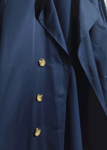 Kadın Lacivert Uzun Trenchcoat - Görsel 3