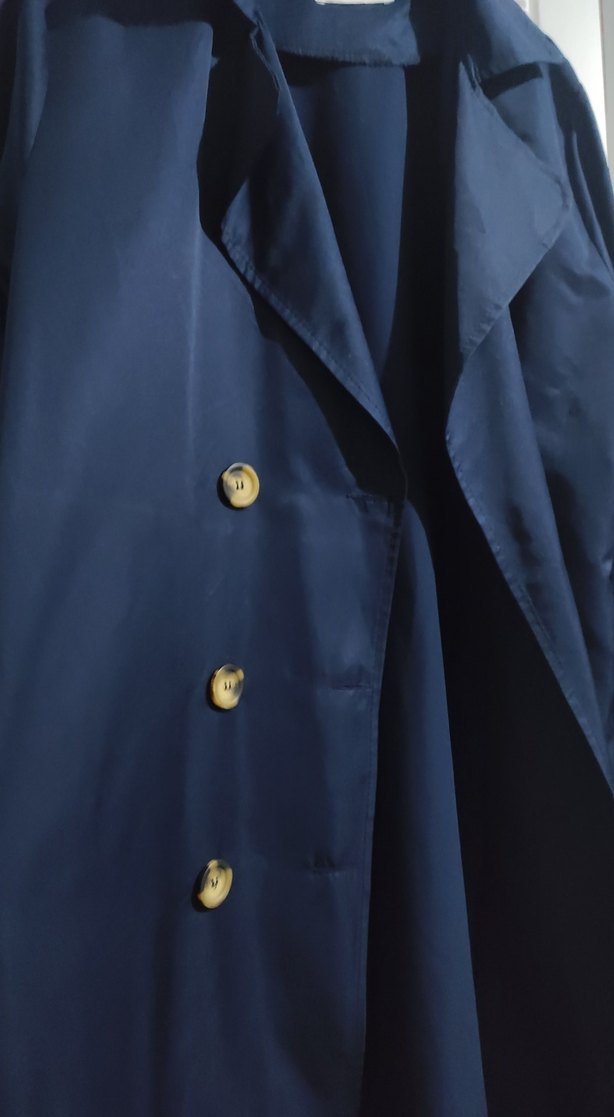 Kadın Lacivert Uzun Trenchcoat - Görsel 3