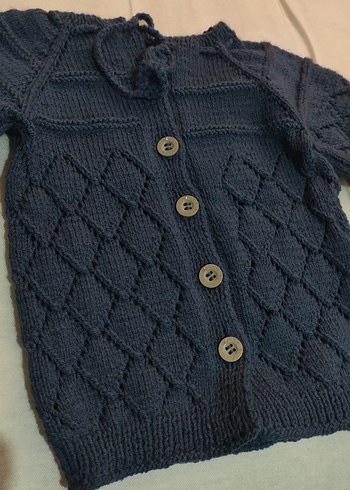 Erkek Çocuk Lacivert Örgü Hırka - Görsel 3