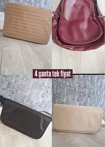 Dört Kadın Deri Çanta Seti - Minimalist Stil