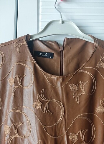 Kadın deri elbise - Görsel 10