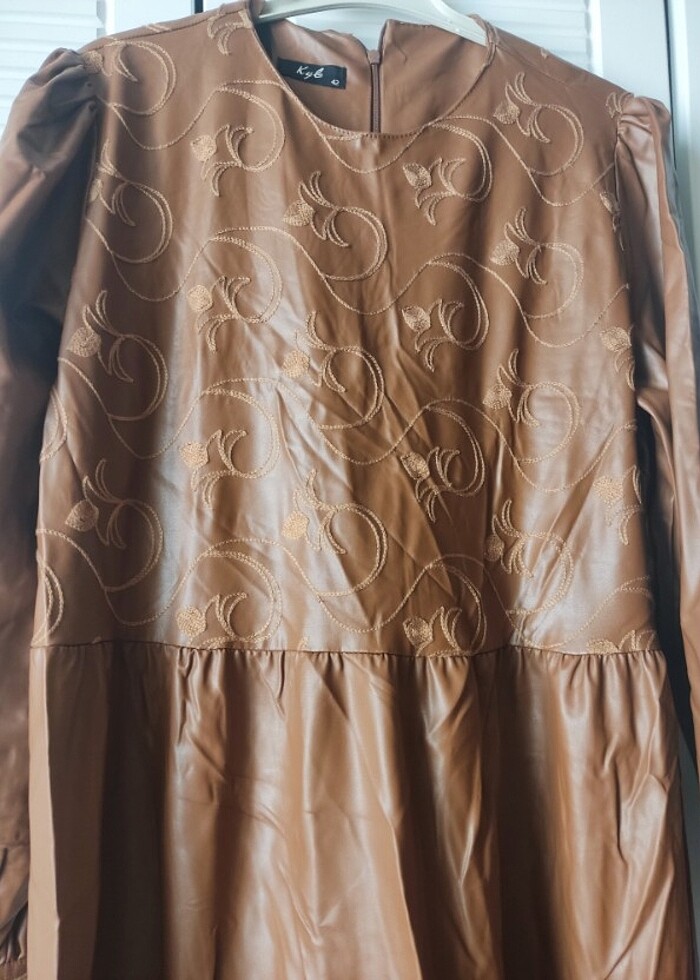 Kadın deri elbise - Görsel 4