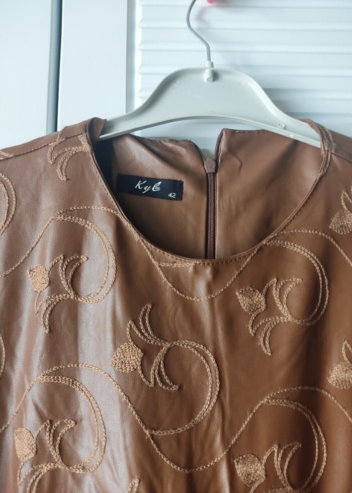 Kadın deri elbise - Görsel 5