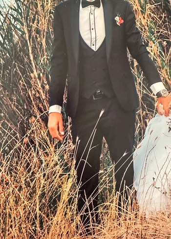 Siyah Notch Yaka Avant-Garde Damat Takımı