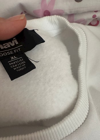 Mavi Beyaz Uzun Kollu Pamuklu Kadın Erkek Sweatshirt