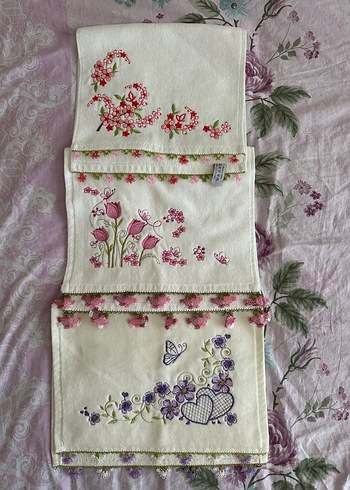 Nakışlı Bohem Stil İğne Oyası Mutfak Havlusu