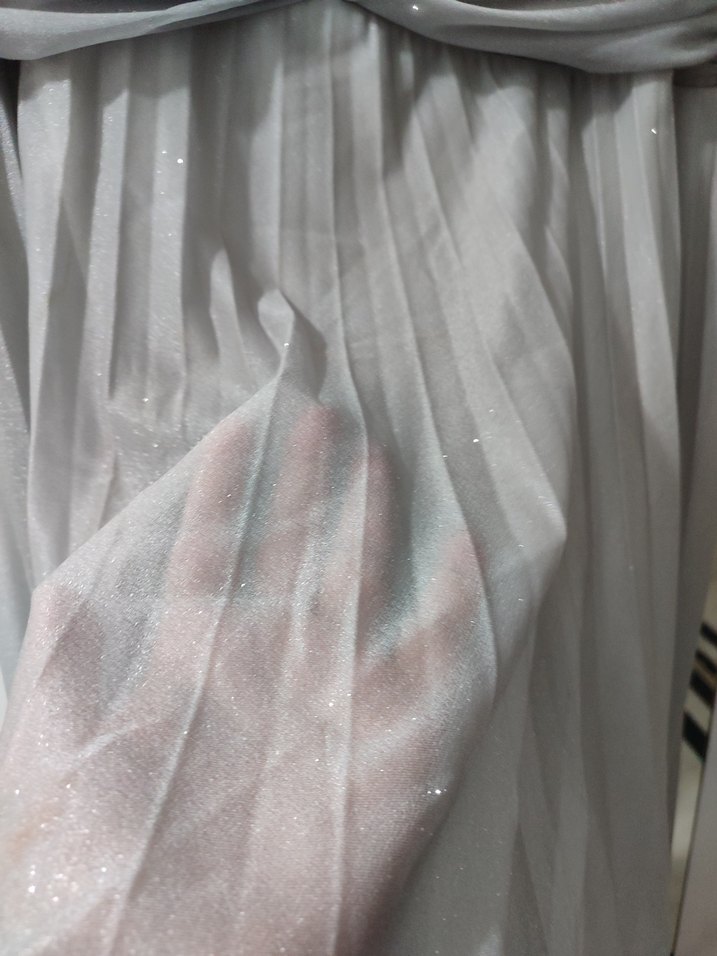 Gri Drapeli Uzun Abiye Elbise - Görsel 4