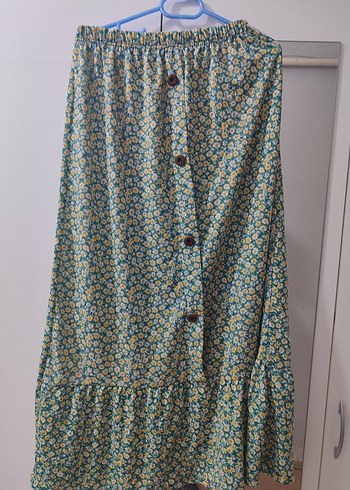 Çiçek Desenli Uzun Bohem Etek - Görsel 5