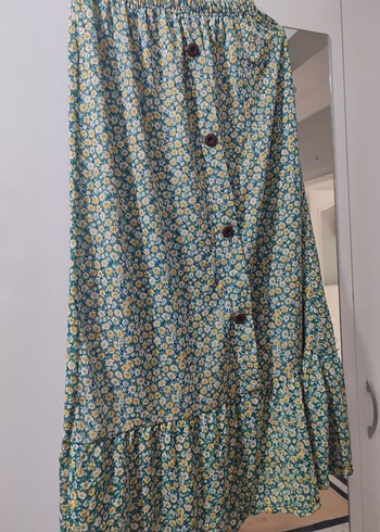 Çiçek Desenli Uzun Bohem Etek - Görsel 4