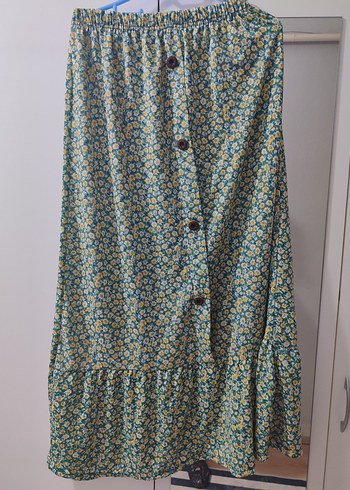 Çiçek Desenli Uzun Bohem Etek - Görsel 3