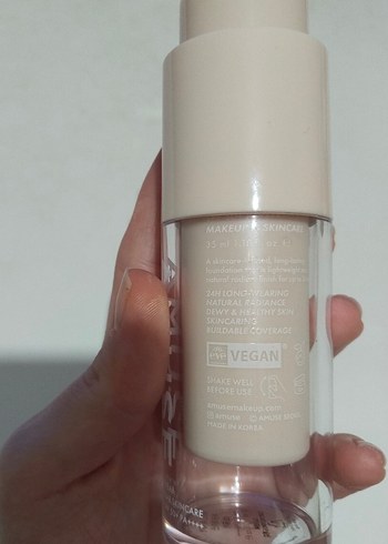  Beden Renk AMUSE Dew Wear Fondöten 01 Pure SPF50 35ML