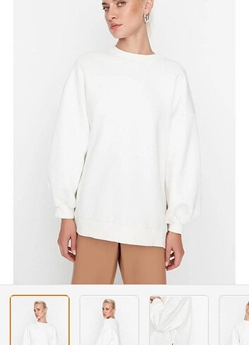 Beyaz sweatshirt