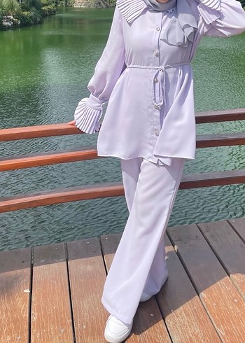 Lila kolları Piliseli Kadın Uzun Takım - Görsel 2