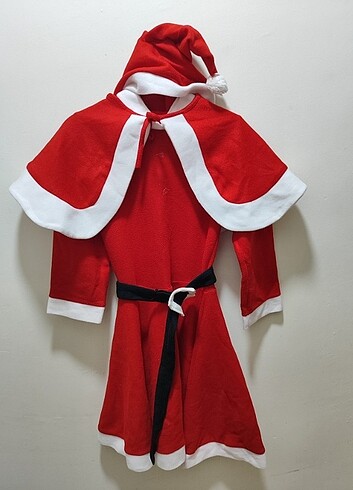 11-12 Yaş Beden kırmızı Renk çocuk Noel anne kostumu