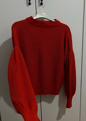 Kadın turuncu Örgü Salaş Kazak - Görsel 2