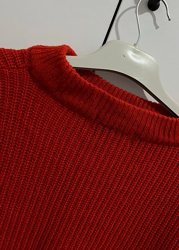 Kadın turuncu Örgü Salaş Kazak - Görsel 4