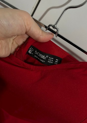 Bordo Straplez Midi Abiye Elbise - Görsel 4