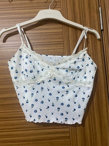 Dantelli shein çiçekli crop büstiyer