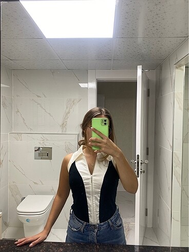 Vintage üst bluz crop