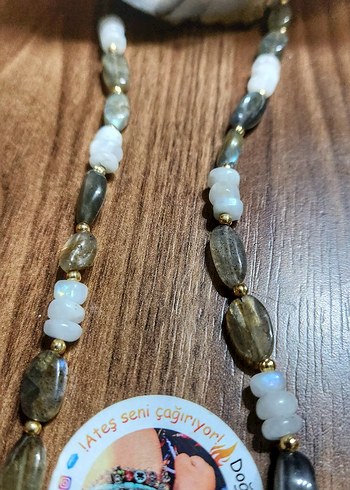 Labradorit Ay taşı kolye doğaltaş %100 orjinal - Görsel 8