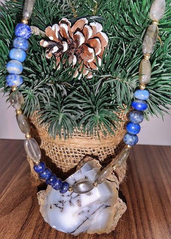 Labradorit Ay taşı kolye doğaltaş %100 orjinal - Görsel 2