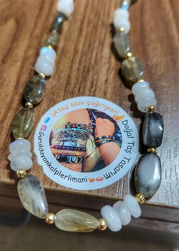 Labradorit Ay taşı kolye doğaltaş %100 orjinal - Görsel 7