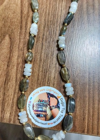 Labradorit Ay taşı kolye doğaltaş %100 orjinal - Görsel 5