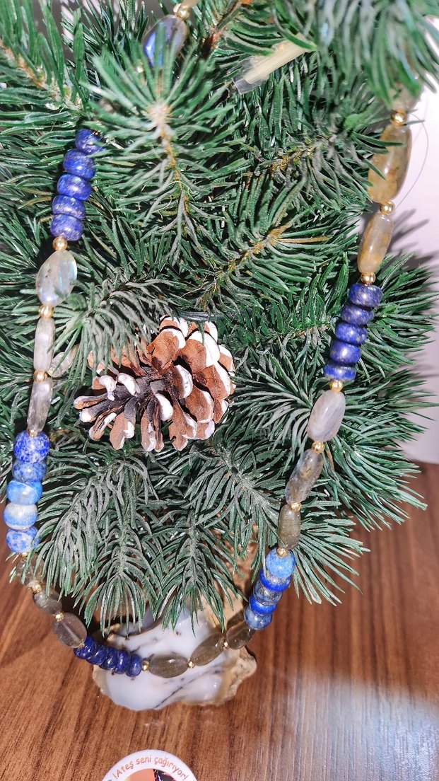 Labradorit Ay taşı kolye doğaltaş %100 orjinal - Görsel 3