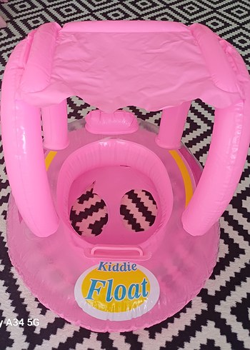 Pembe Çocuk Yüzme Simidi Gölgelikli