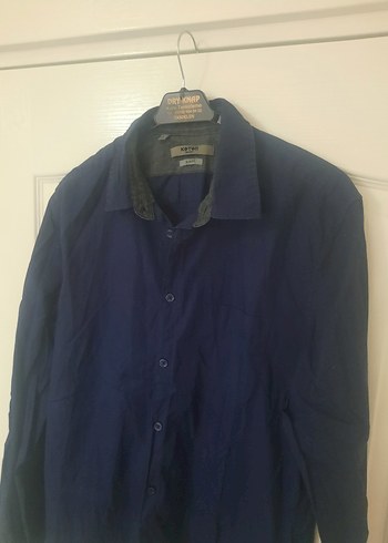 KotoN erkek Koyu Mavi Denim Gömlek - Görsel 4