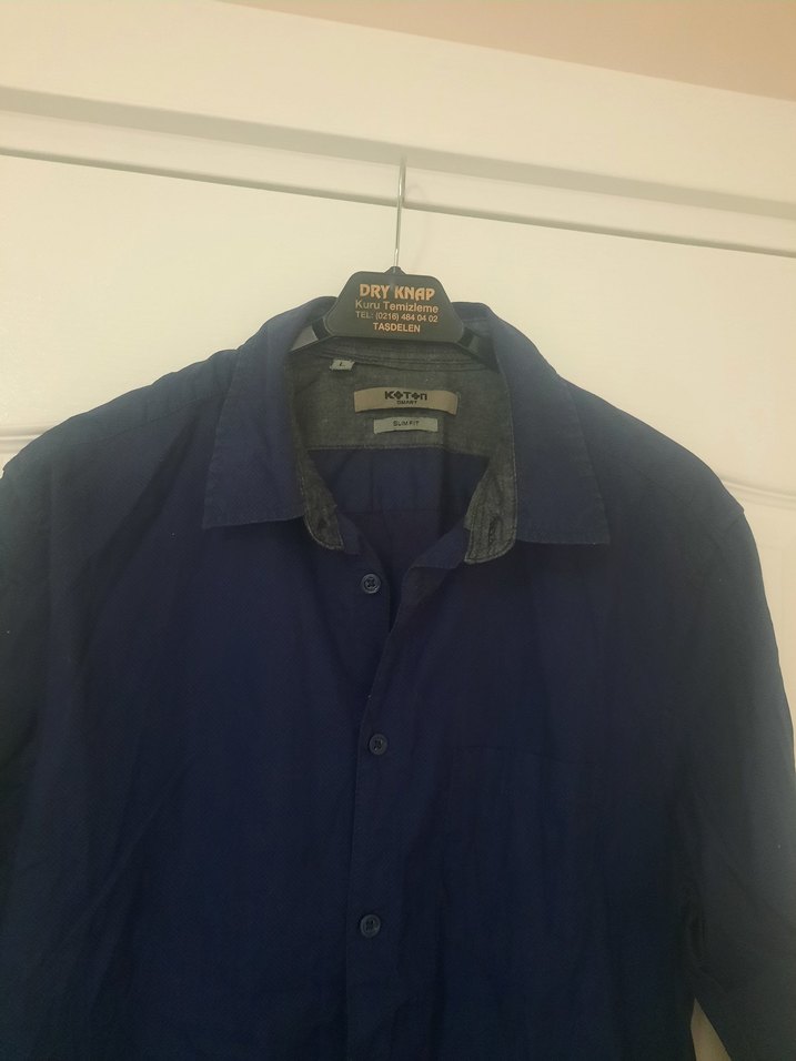 KotoN erkek Koyu Mavi Denim Gömlek - Görsel 3