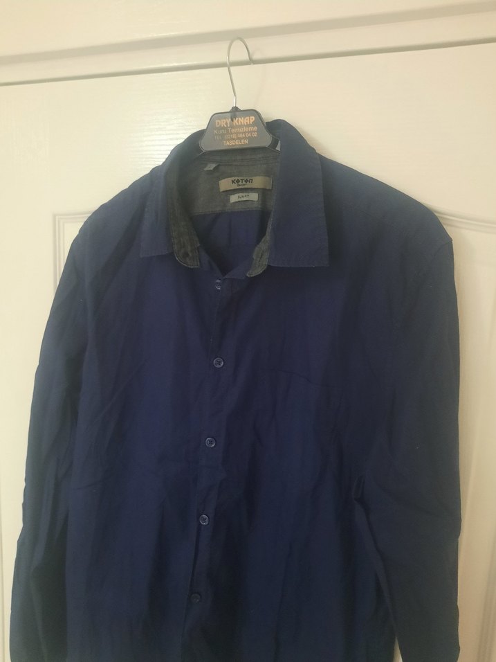 KotoN erkek Koyu Mavi Denim Gömlek - Görsel 4