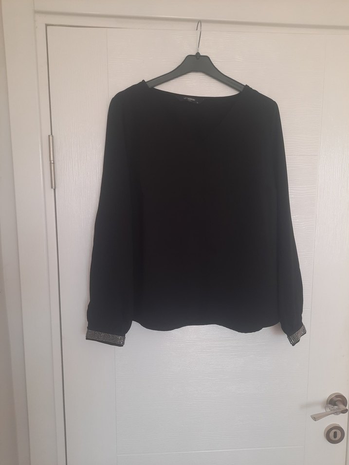 Siyah Uzun Kollu  Kadın Bluz - Görsel 2