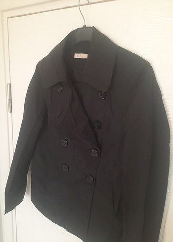 Düğmeli Siyah Midi Kadın Ceket - Görsel 4