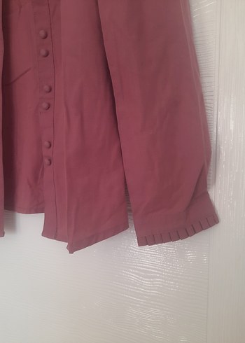 Bordo Düğmeli Kadın Gömlek - Görsel 4