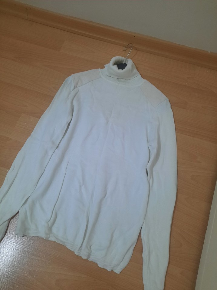 Kadın Beyaz Balıkçı Yaka Triko kazak - Görsel 3