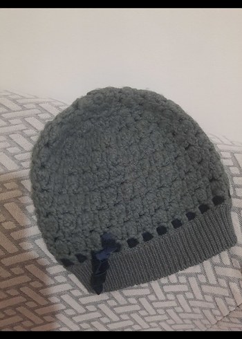 Gri Örgü Bohem Kadın Bere - Görsel 3