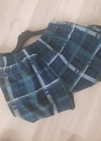 10 Yaş Beden Mavi Ekose Desen pijama