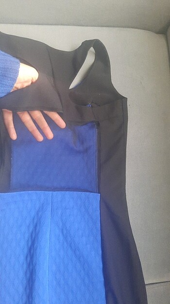 36 Beden mavi Renk Sırt dekolteli Kısa elbise