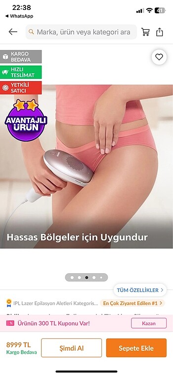 diğer Beden beyaz Renk Philips Lazer epilasyon