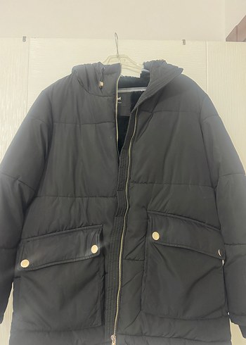 Siyah Fermuarlı Kadın Kışlık Mont - Görsel 3