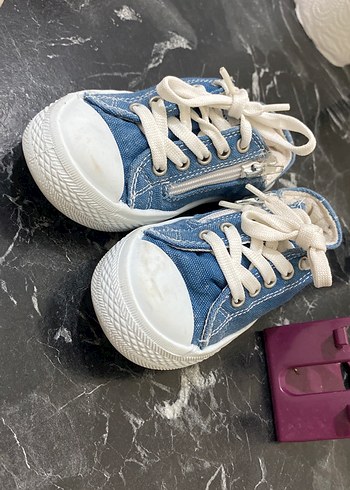 Erkek Çocuk Mavi Denim Bağcıklı Spor Ayakkabı