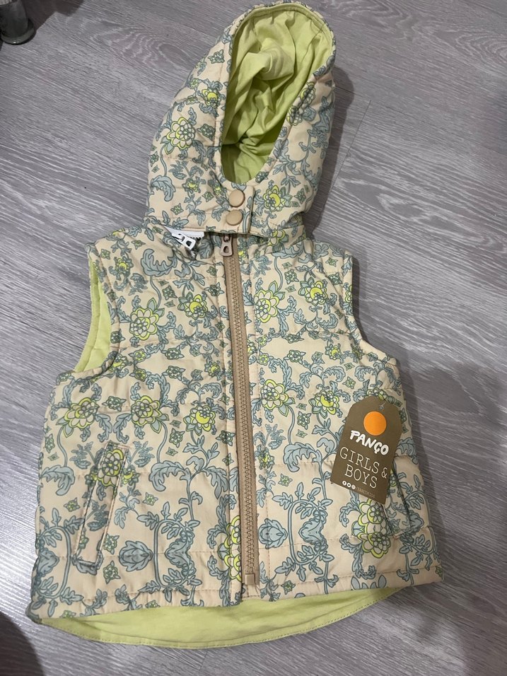 Bej Baskılı Kapüşonlu Midi Hamile Mont - Görsel 3