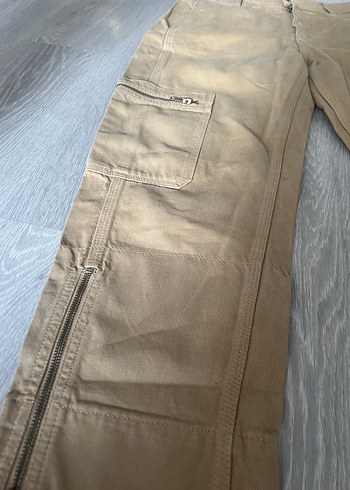 Bej Rahat Kesim Fermuarlı Erkek Kot Pantolon - Görsel 2