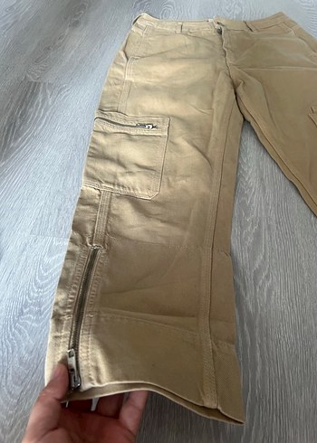 Bej Rahat Kesim Fermuarlı Erkek Kot Pantolon - Görsel 3