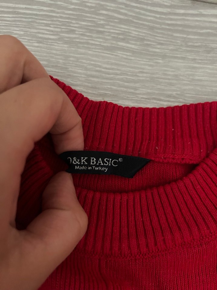 Kırmızı Kadın Uzun Kollu Triko Kazak - Görsel 2