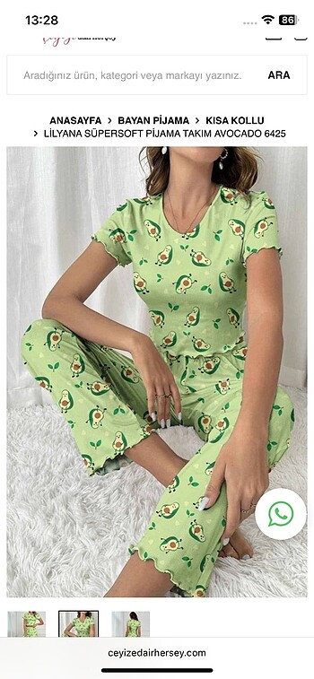 Penti Pijama takımı avokadolu