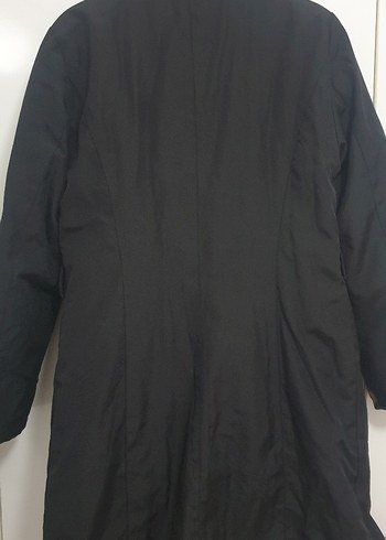 Siyah Düğmeli Midi Yağmurluk - Görsel 2